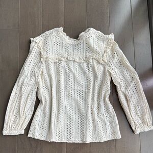 Madewell Mockneck Eyelet Blouse